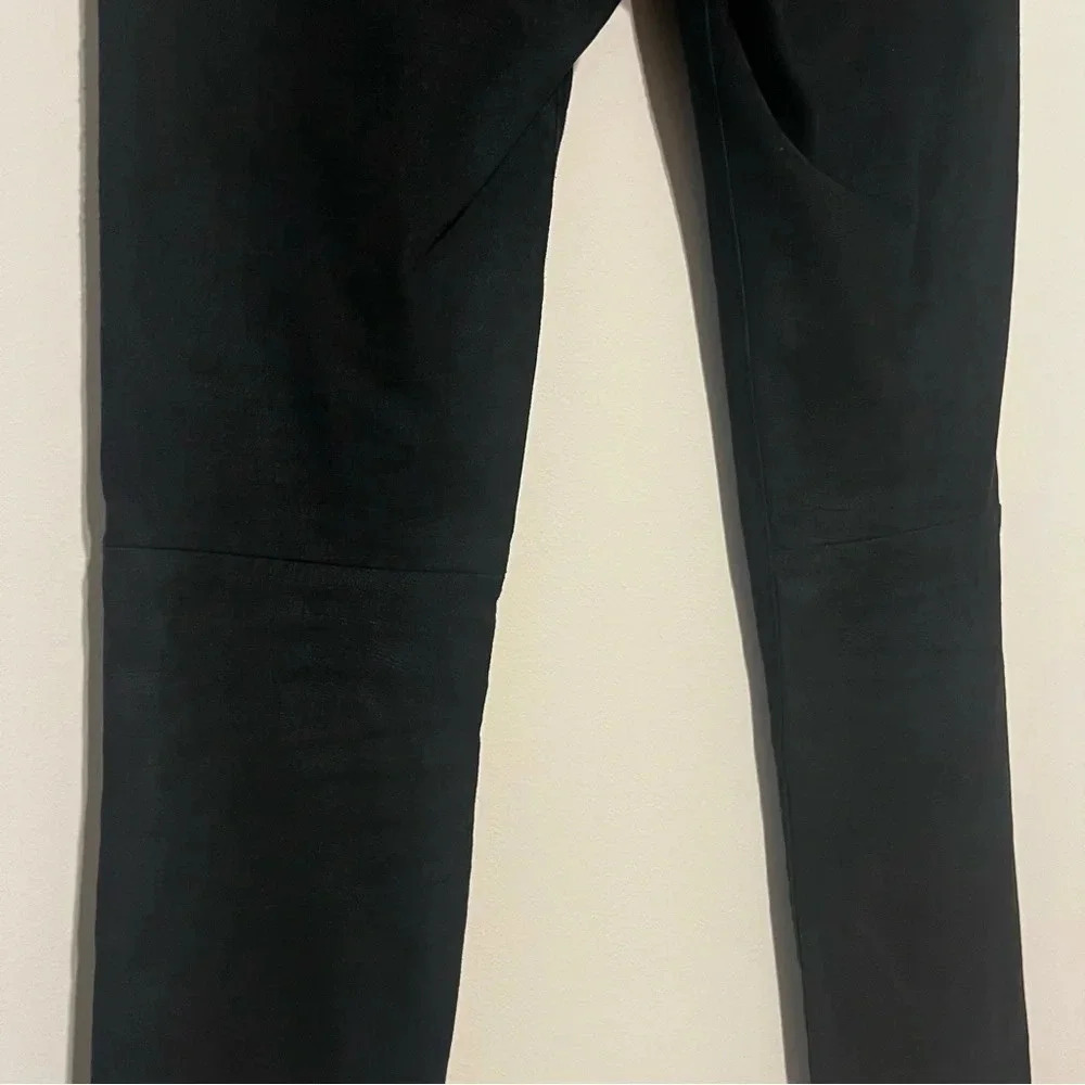 VINCE Genuine Leather Moto Style Bikercore Crocodile Skinny Jeans - Picture 5 of 7